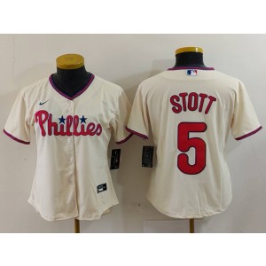 MLB Phillies 5 Bryson Stott Cream Nike Cool Base Youth Jersey MLB Phillies 5 Bryson Stott Cream Nike Cool Base Youth Jersey