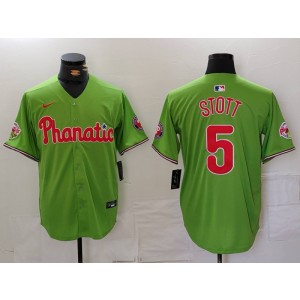 MLB Phillies 5 Bryson Stott Green Nike Cool Base Men Jersey MLB Phillies 5 Bryson Stott Green Nike Cool Base Men Jersey