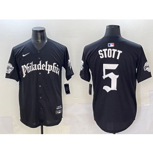 MLB Phillies 5 Bryson Stott New Black Nike Cool Base Men Jersey