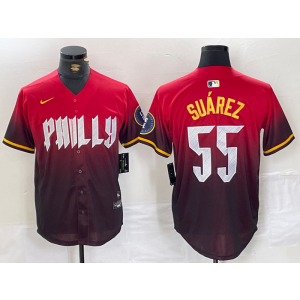 MLB Phillies 55 Red 2024 City Connect Nike Cool Base Men Jersey MLB Phillies 55 Red 2024 City Connect Nike Cool Base Men Jersey