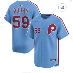 MLB Phillies 59 Duran Light Blue Nike Cool Base Men Jersey MLB Phillies 59 Duran Light Blue Nike Cool Base Men Jersey