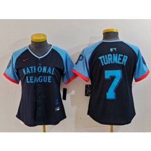 MLB Phillies 7 Trea Turner Black 2024 All-Star Nike Cool Base Youth Jersey MLB Phillies 7 Trea Turner Black 2024 All-Star Nike Cool Base Youth Jersey