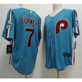 MLB Phillies 7 Trea Turner Blue Flexbase Men Jersey MLB Phillies 7 Trea Turner Blue Flexbase Men Jersey