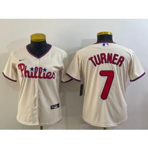MLB Phillies 7 Trea Turner Cream Nike Cool Base Women Jersey MLB Phillies 7 Trea Turner Cream Nike Cool Base Women Jersey