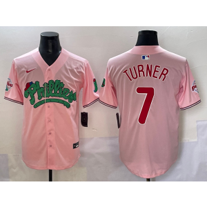 MLB Phillies 7 Trea Turner Pink Nike Cool Base Men Jersey MLB Phillies 7 Trea Turner Pink Nike Cool Base Men Jersey