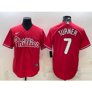 MLB Phillies 7 Trea Turner Red Nike Cool Base Men Jersey MLB Phillies 7 Trea Turner Red Nike Cool Base Men Jersey