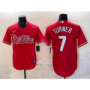 MLB Phillies 7 Turner Red Nike Cool Base Men Jersey MLB Phillies 7 Turner Red Nike Cool Base Men Jersey