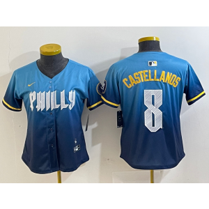 MLB Phillies 8 Nick Castellanos Blue City Connect Nike Cool Base Youth Jersey MLB Phillies 8 Nick Castellanos Blue City Connect Nike Cool Base Youth Jersey