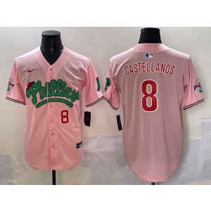 MLB Phillies 8 Nick Castellanos Pink Nike Cool Base Men Jersey MLB Phillies 8 Nick Castellanos Pink Nike Cool Base Men Jersey