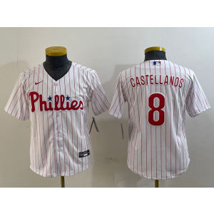 MLB Phillies 8 Nick Castellanos White Nike Cool Base Women Jersey MLB Phillies 8 Nick Castellanos White Nike Cool Base Women Jersey