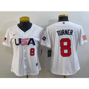 MLB Phillies 8 Trea Turner White 2023 World Baseball Classic Youth Jersey MLB Phillies 8 Trea Turner White 2023 World Baseball Classic Youth Jersey