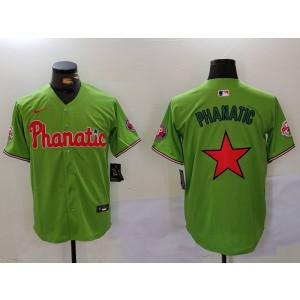 MLB Phillies Blank Green Star Nike Cool Base Men Jersey