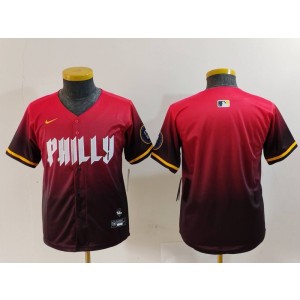 MLB Phillies Blank Red 2024 City Connect Nike Cool Base Youth Jersey MLB Phillies Blank Red 2024 City Connect Nike Cool Base Youth Jersey