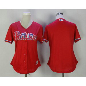 MLB Phillies Blank Red Cool Base Women Jersey MLB Phillies Blank Red Cool Base Women Jersey