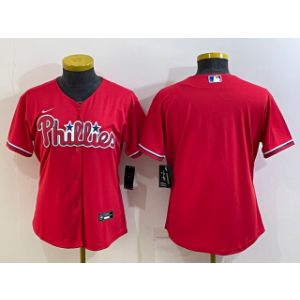 MLB Phillies Blank Red Nike Cool Base Women Jersey(Run Small) MLB Phillies Blank Red Nike Cool Base Women Jersey(Run Small)
