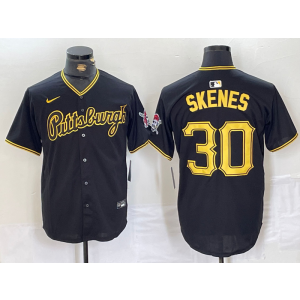 MLB Pirate 30 Paul Skene Black Nike Cool Base Men Jersey MLB Pirate 30 Paul Skene Black Nike Cool Base Men Jersey