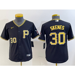 MLB Pirate 30 Paul Skene Black Nike Cool Base Youth Jersey MLB Pirate 30 Paul Skene Black Nike Cool Base Youth Jersey