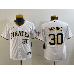 MLB Pirate 30 Paul Skene White Nike Cool Base Youth Jersey MLB Pirate 30 Paul Skene White Nike Cool Base Youth Jersey