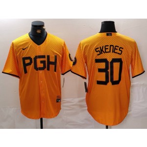MLB Pirate 30 Paul Skene Yellow City Connect Nike Cool Base Men Jersey MLB Pirate 30 Paul Skene Yellow City Connect Nike Cool Base Men Jersey