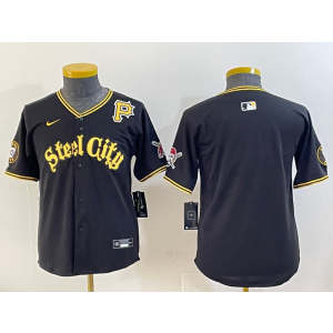 MLB Pirate Blank Black Gold Nike Cool Base Youth Jersey MLB Pirate Blank Black Gold Nike Cool Base Youth Jersey