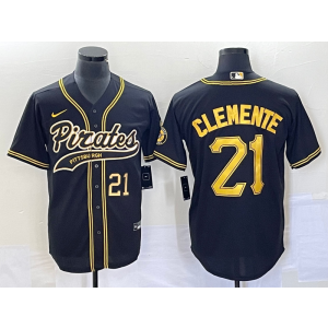MLB Pirates 21 Roberto Clemente Black Baseball Nike Cool Base Men Jersey MLB Pirates 21 Roberto Clemente Black Baseball Nike Cool Base Men Jersey