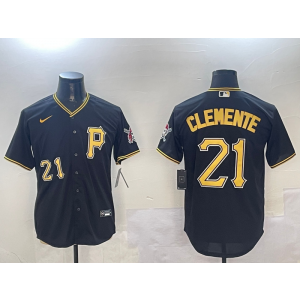 MLB Pirates 21 Roberto Clemente Black Nike Cool Base Men Jersey MLB Pirates 21 Roberto Clemente Black Nike Cool Base Men Jersey