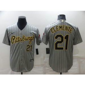 MLB Pirates 21 Roberto Clemente Throwback Men Jersey