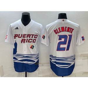 MLB Pirates 21 Roberto Clemente White 2023 World Series Men Jersey