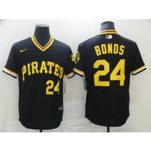 MLB Pirates 24 Barry Bonds Black Nike Cooperstown V-Neck Men Jersey MLB Pirates 24 Barry Bonds Black Nike Cooperstown V-Neck Men Jersey