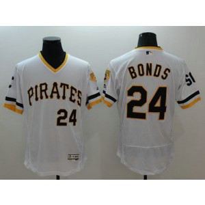 MLB Pirates 24 Barry Bonds White Flexbase Cooperstown Men Jersey MLB Pirates 24 Barry Bonds White Flexbase Cooperstown Men Jersey