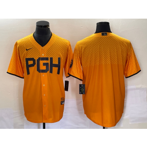 MLB Pirates Blank Gold 2023 City Connect Nike Cool Base Men Jersey MLB Pirates Blank Gold 2023 City Connect Nike Cool Base Men Jersey