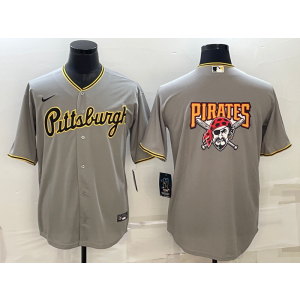MLB Pirates Blank Grey Baseball Logo Nike Men Jersey