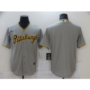 MLB Pirates Blank Grey Nike Cool Base Men Jersey