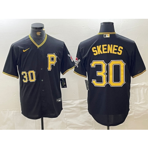 MLB Pittsburgh Pirate 30 Paul Skene Black Nike Cool Base Men Jersey MLB Pittsburgh Pirate 30 Paul Skene Black Nike Cool Base Men Jersey