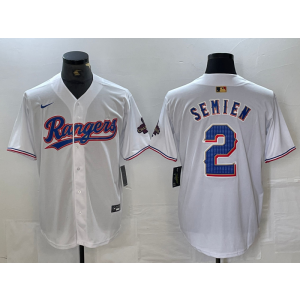 MLB Rangers 2 Marcus Semien White Champion Nike Cool Base Men Jersey MLB Rangers 2 Marcus Semien White Champion Nike Cool Base Men Jersey