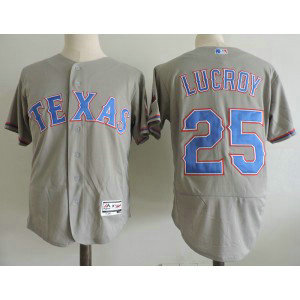 MLB Rangers 25 Jonathan Lucroy Grey Flexbase Men Jersey MLB Rangers 25 Jonathan Lucroy Grey Flexbase Men Jersey