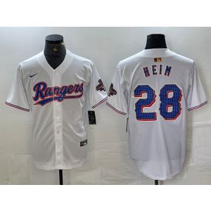 MLB Rangers 28 Jonah Heim White Champion Nike Cool Base Men Jersey MLB Rangers 28 Jonah Heim White Champion Nike Cool Base Men Jersey