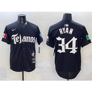 MLB Rangers 34 Nolan Ryan Black Nike Cool Base Men Jersey MLB Rangers 34 Nolan Ryan Black Nike Cool Base Men Jersey