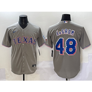 MLB Rangers 48 Jacob DeGrom Grey Nike Cool Base Men Jersey