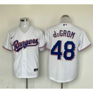 MLB Rangers 48 Jacob DeGrom White Nike Cool Base Men Jersey MLB Rangers 48 Jacob DeGrom White Nike Cool Base Men Jersey