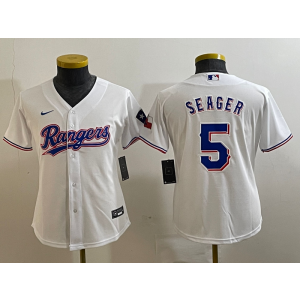 MLB Rangers 5 Seager White Nike Cool Base Youth Jersey MLB Rangers 5 Seager White Nike Cool Base Youth Jersey
