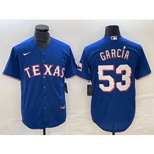 MLB Rangers 53 Adolis García Blue Nike Cool Base Men Jersey MLB Rangers 53 Adolis García Blue Nike Cool Base Men Jersey