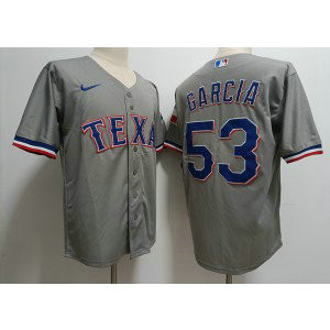 MLB Rangers 53 Adolis García Grey Nike Cool Base Men Jersey