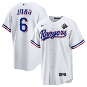 MLB Rangers 6 Josh Jung 2023 White World Series Nike Cool Base Men Jersey MLB Rangers 6 Josh Jung 2023 White World Series Nike Cool Base Men Jersey
