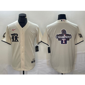 MLB Rangers Blank Cream 2023 Champion Nike Cool Base Men Jersey MLB Rangers Blank Cream 2023 Champion Nike Cool Base Men Jersey