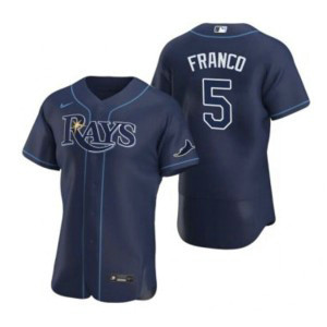 MLB Rays 5 Wander Franco Navy Nike FlexBase Men Jersey