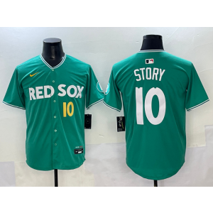MLB Red Sox 10 Story Green 2025 City Connect Nike Cool Base Men Jersey