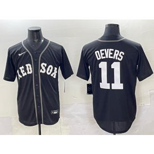 MLB Red Sox 11 Devers Black Nike Cool Base Men Jersey