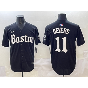 MLB Red Sox 11 Rafael Devers Black New Nike Cool Base Men Jersey
