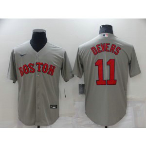 MLB Red Sox 11 Rafael Devers Grey Nike Cool Base Men Jersey